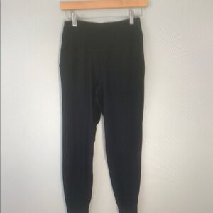Yogalicious Lux Namaste Flow Jogger Pants Womens Small Black High Rise Pockets